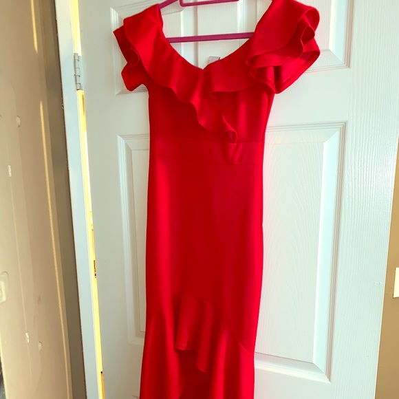 Red fancy dress. Bodycon fit.